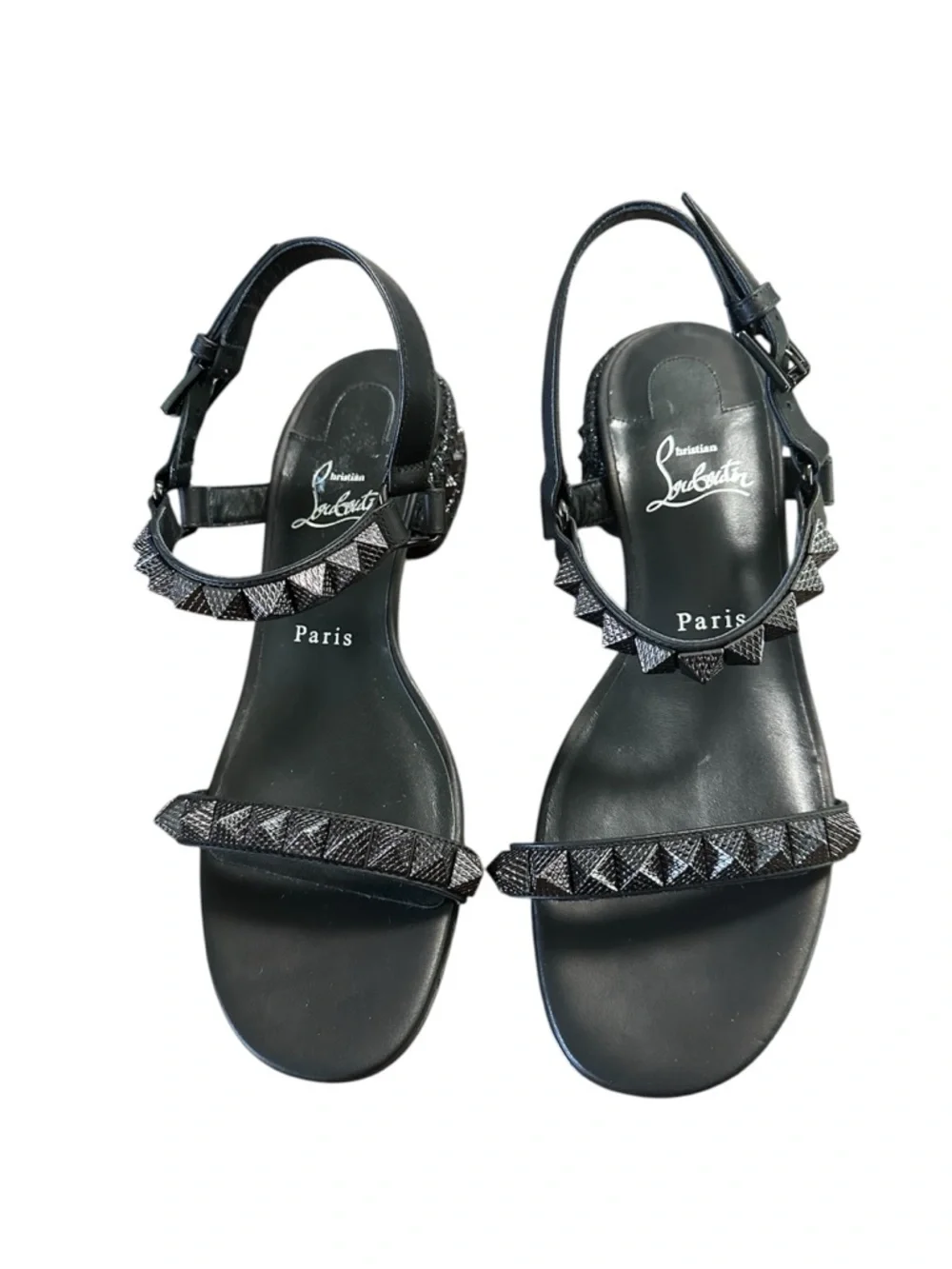 Christian Louboutin Pyrasand 30 leather sandals studded RETAIL 995 - Picture 5 of 9